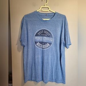 Blue Men's T-Shirt, PEI Canada, Size Large